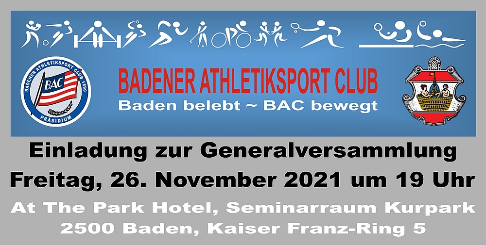 Einladung wählende Generalversammlung 2021 - Badener Athletiksport Club