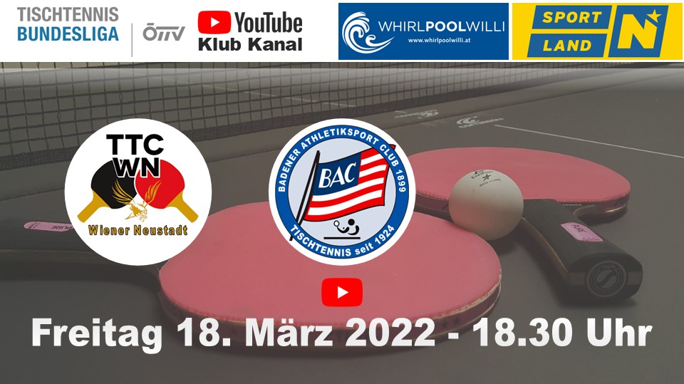Ankündigung - 1. Herren Bundesliga - Badener AC Tischtennis
