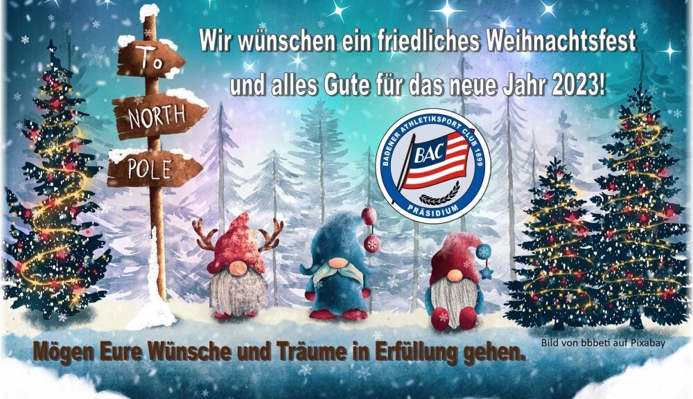 Badener Athletiksport Club - Weihnachten 2022 -Neujahr 2023