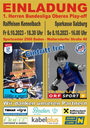 Badener AC Tischtennis - Einladung Hallen Neueröffnung und Bundesliga Heimspiele